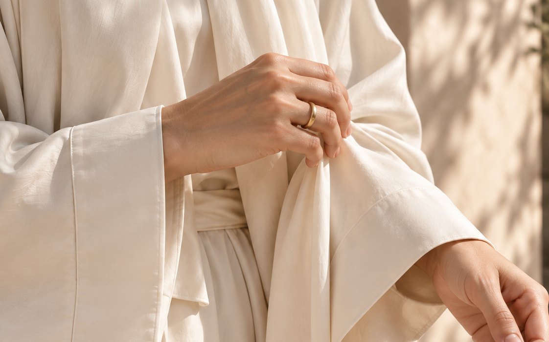 A sleeve and a hand, close